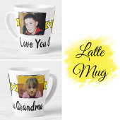 2 foto's lief oma gele latte mok