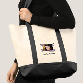 2 foto's lief oma paars tote bag