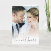 2 foto's liefde Bedankt bruiloft gevouwen dank u Kaart (Voorkant)