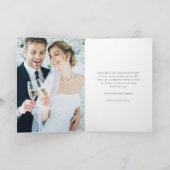 2 foto's liefde Bedankt bruiloft gevouwen dank u Kaart (Binnen)