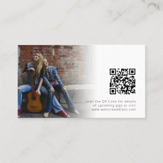 2 Foto's Logo QR Code Band Entertainer Visitekaartje (Achterkant)