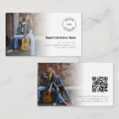 2 Foto's Logo QR Code Band Entertainer Visitekaartje (Voorkant / Achterkant)
