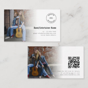 2 Foto's Logo QR Code Band Entertainer Visitekaartje
