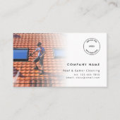 2 Foto's Logo QR Code Dak en Gutter Reiniging Visitekaartje (Voorkant)