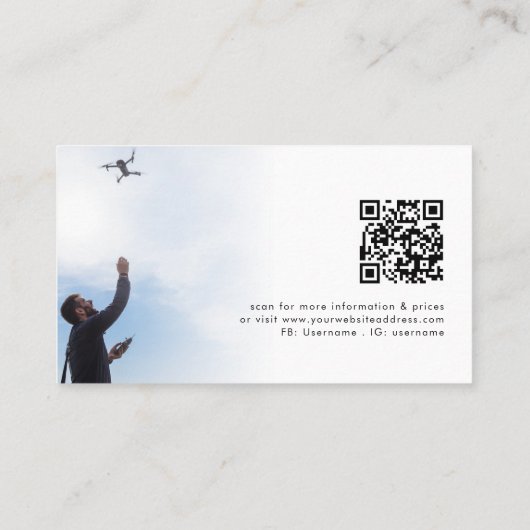 2 Foto's Logo QR Code Drone Operator Visitekaartje (Achterkant)
