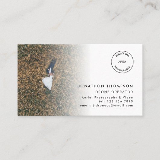 2 Foto's Logo QR Code Drone Operator Visitekaartje (Voorkant)