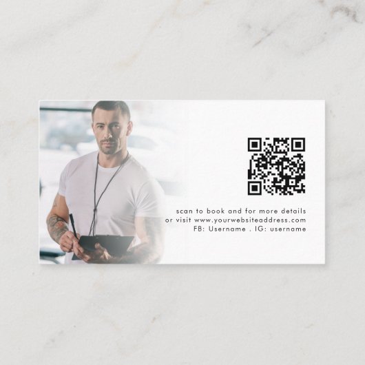 2 foto's Logo QR Code Personal Trainer Visitekaartje (Achterkant)