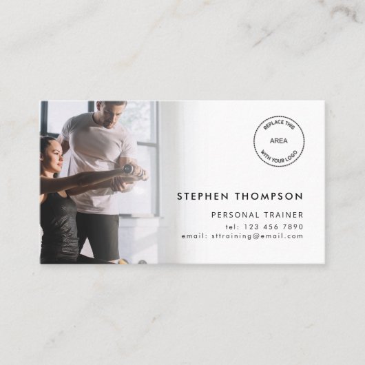 2 foto's Logo QR Code Personal Trainer Visitekaartje (Voorkant)