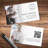 2 foto's Logo QR Code Personal Trainer Visitekaartje