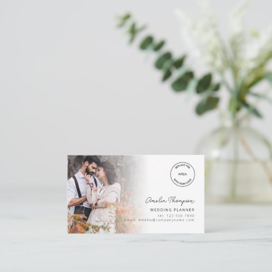 2 Foto's Logo QR Code Wedding Planner Visitekaartje (Staand voorkant)