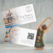 2 Foto's Logo QR Code Yoga Instructor Visitekaartje
