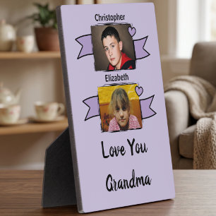 2 foto's love you oma paars fotoplaat