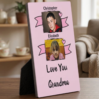 2 foto's love you oma roze fotoplaat