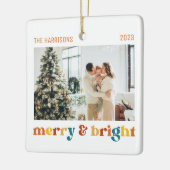 2 foto's Merry & Bright Family Retro Keramisch Ornament (Links)