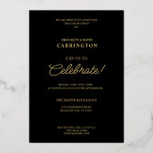 2 Foto's met dubbele tweeling Afstuderen Real Gold Folie Uitnodiging (Achterkant)