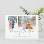 2 Foto's met Script Family en Dog Merry Kerstmis (Staand voorkant)