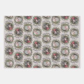 2 Foto's met Whimsical Branches Merry Kerstmis Inpakpapier Vel (Voorkant)