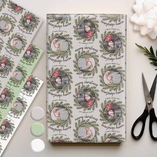 2 Foto's met Whimsical Branches Merry Kerstmis Inpakpapier Vel