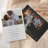 2 Foto's Modern Script Wedding Kaart