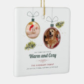 2 Foto's Moderne Huisdieren Kerstvakantie Custom Keramisch Ornament (Rechts)