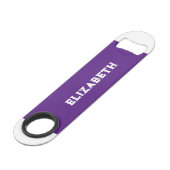 2 foto's naam initiaal wit paars speed flessenopener (Voorkant Gekanteld)