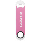 2 foto's naam initiaal wit roze speed flessenopener (Voorkant)