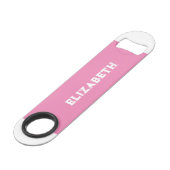 2 foto's naam initialen wit roze speed flessenopener (Voorkant Gekanteld)