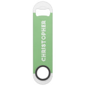 2 foto's noemen initiaal groen speed flessenopener (Voorkant)