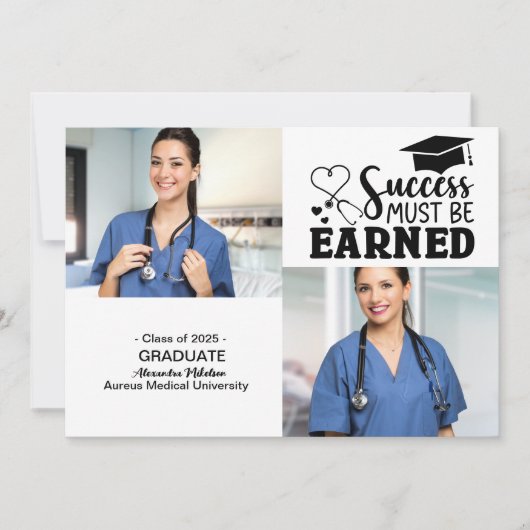 2 foto's Nursing College Afstuderen Aankondiging (Voorkant)