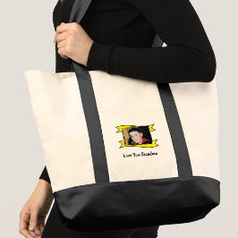 2 foto's oma lief gele tote bag