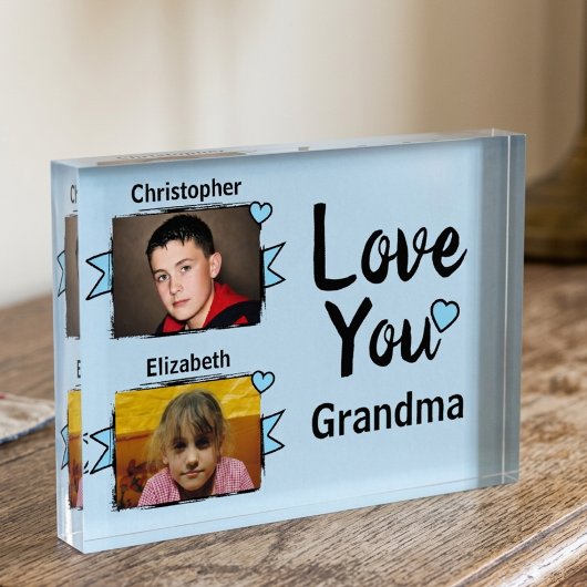 2 foto's oma liefde blauw