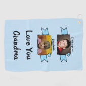 2 foto's oma liefde blauwe golfhanddoek (Horizontaal)