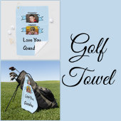 2 foto's oma liefde blauwe golfhanddoek