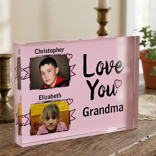 2 foto's oma liefde roze