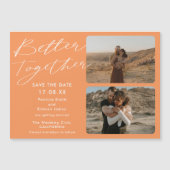 2 foto's oranje koel beter samen sparen de datum (Voorkant)