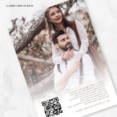 2 foto's Overlay QR-code Formele bruiloft Kaart