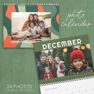2 foto's per maand Modern organische abstracte kun Kalender