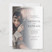 2 foto's QR Code Boheemse bruiloft avond feest Kaart (Voorkant)