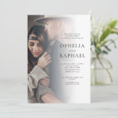 2 foto's QR Code Boheemse bruiloft avond feest Kaart (Staand voorkant)