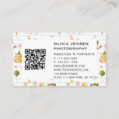 2 Foto's QR Code Pasgeboren Baby Fotograaf Visitekaartje (Achterkant)