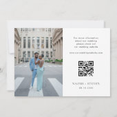 2 foto's & QR-code trouwwebsite moderne elegant Save The Date (Achterkant)