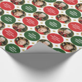 2 Foto's roodgroene en groene sterren met een mode Cadeaupapier (Hoek)