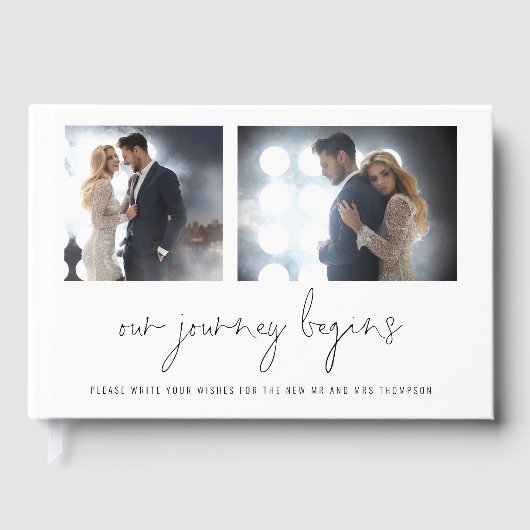 2 foto's Script Onze reis begint met bruiloft Gastenboek (Voorkant)