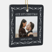 2 Foto's Sierlijke Lijst Eerste Kerstmis Samen Keramisch Ornament (Rechts)