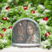 2 Foto's Sjabloon Custom Horse Foto Paardensport Sneeuwbol (Kerstmis)