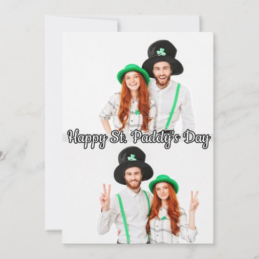 2-foto's St Patrick's Day Shamrock Irish Celtic Feestdagenkaart (Voorkant)