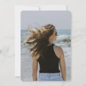 2 Foto's Sweet 16 Chic Moderne Elegante Script Kaart (Achterkant)