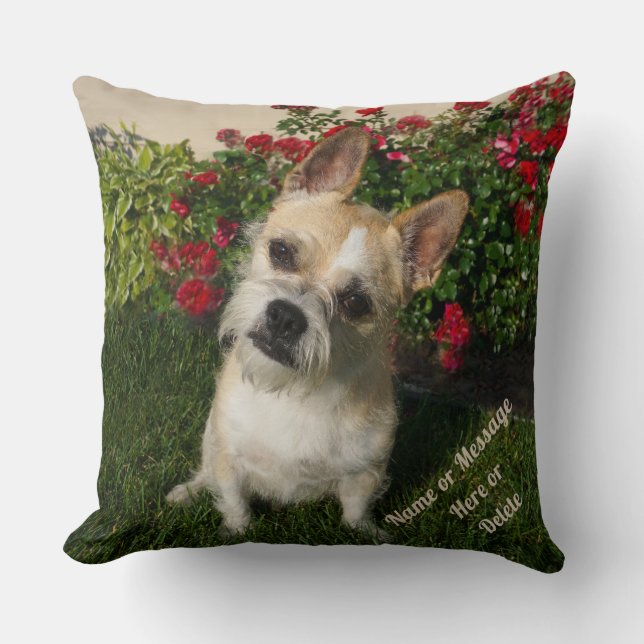 2 Foto's, tekst op 20x20 persoonlijke foto-Kussens Kussen (Voorkant)