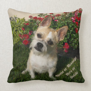 2 Foto's, tekst op 20x20 persoonlijke foto-Kussens Kussen