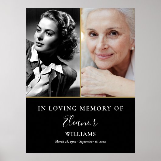 2 Foto's Toen En Nu Herdenkingsviering Van Het Lev Poster (Voorkant)